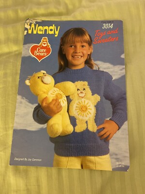 Wendy Knitting Pattern 3014 Care Bears SWEATER JOY Gammon DK Lana 22-28" Toys 