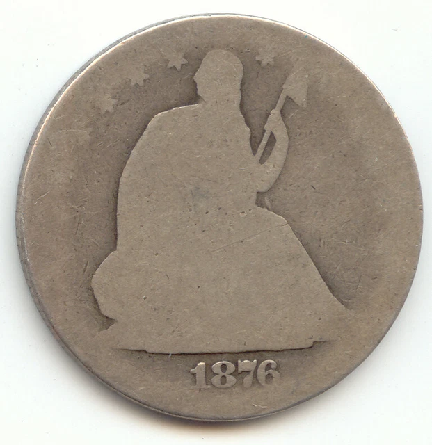 1876-S Seated Liberty Half Dollar, Problem Free AG, Pocket Piece