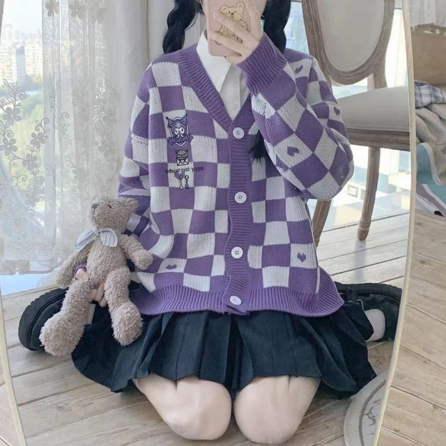 MORI GIRL MY Melody Kuromi Cinnamoroll JK Cardigan Knitted Sweater