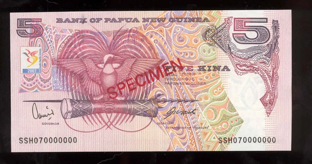 Papua New Guinea 2007 5 Kina Commemorative Specimen  UNC
