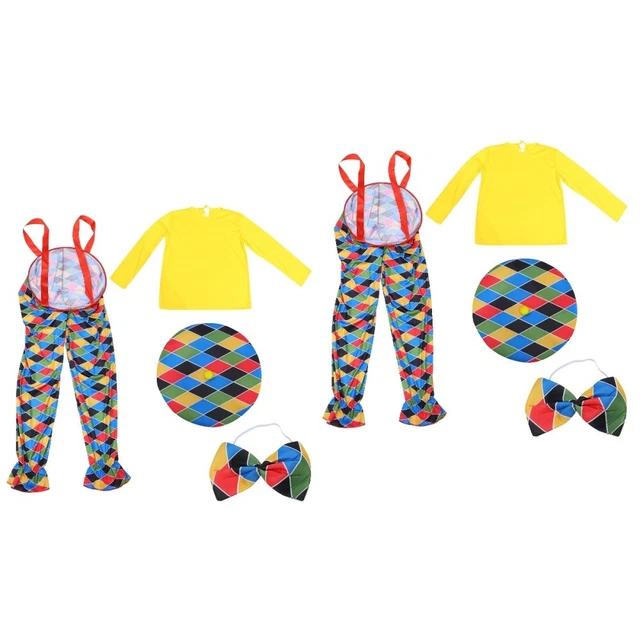 2 Pack Costume De Clown Déguisement Cosplay Fête Accessoires Adulte