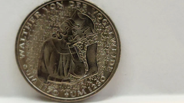 Germany Walther von der Vogelweide 5 Mark Coin 1980 D US seller