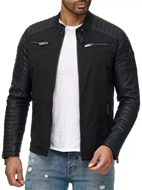 Hombre Chaqueta de Entretiempo Chaqueta Guateada Chaqueta Motero Moto Look Mc 2