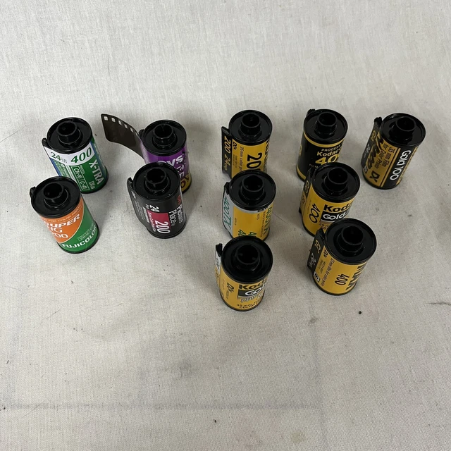 11 rollos 35 mm película usada sin desarrollar no segura de contenido hallazgos de venta patrimonial