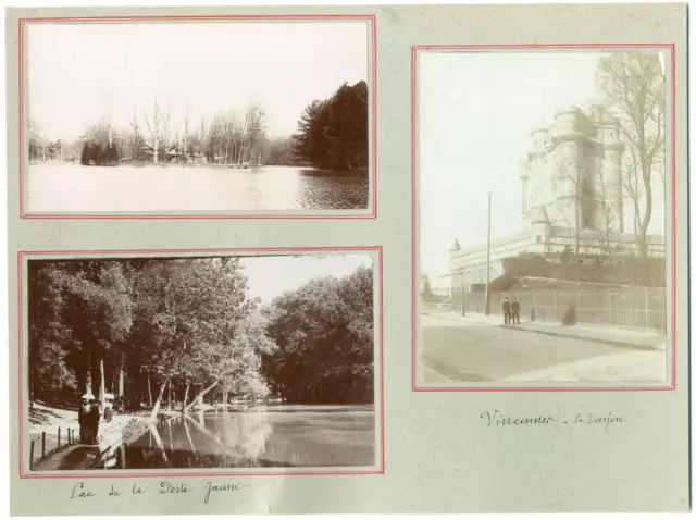 France, Vincennes, the keep, the lake of the yellow gate vintage silver print