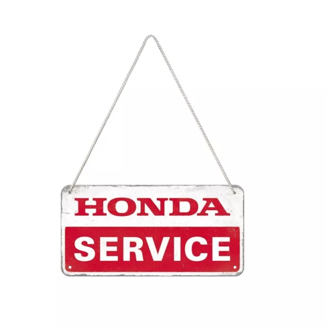 Letrero Cartel en Metal Logo Taller Garaje Honda Service 10x20cm