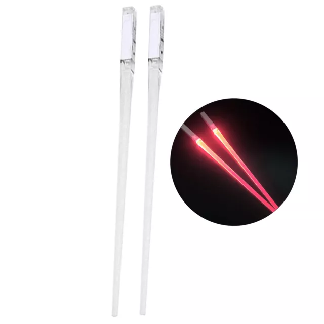 1 Pair Glowing Chopsticks Reusable Easy-to-clean Bpa Free Led Luminous