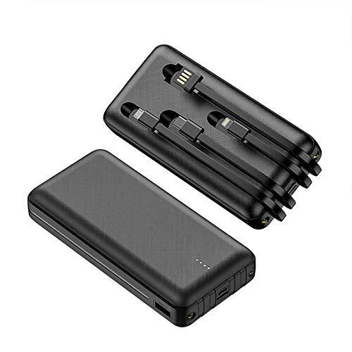 JONKUU Chargeur de Téléphone Portable 20000mAh avec Câbles Intégrés et Batterie
