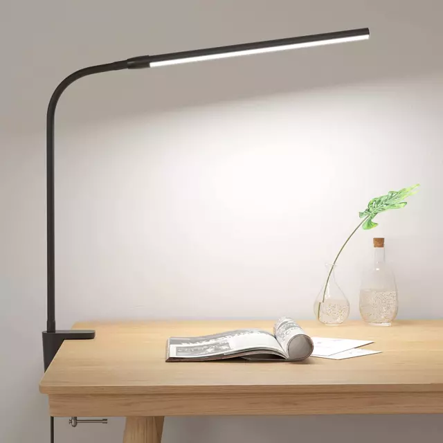 Luce LED con Morsetto Lampada da Tavolo con 3 Modalità 10 Livelli di Luminosità