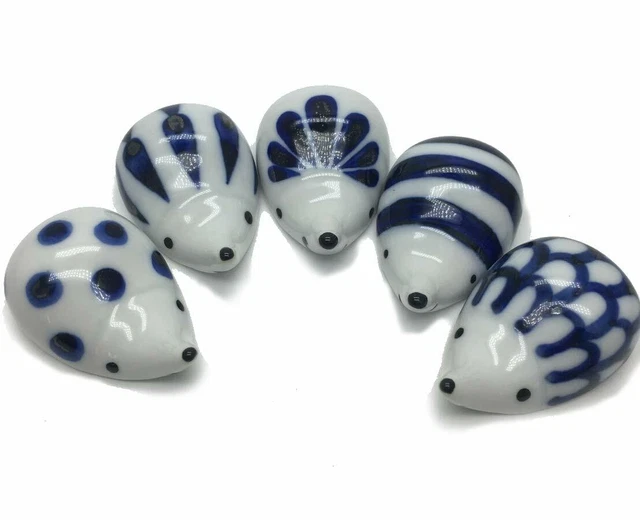 CHOPSTICK REST SET of 5 Japanese Hasami Yaki Ware Cute Kawaii Hedgehog