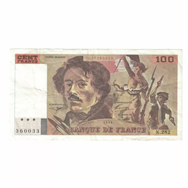 [#634271] France, 100 Francs, Delacroix, 1994, EF, Fayette:69ter.01c, KM: