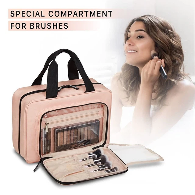 Cosmetic Container Leather Makeup Organizer Tote Travel Bag Toiletry Bag