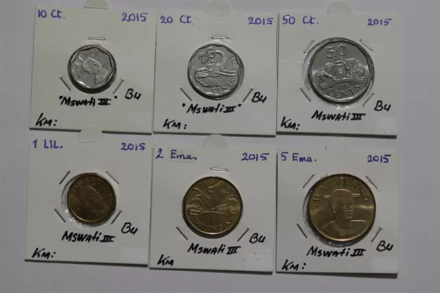 🧭 🇸🇿 Swaziland 6 Coins Collection Higher Values B49 #2453
