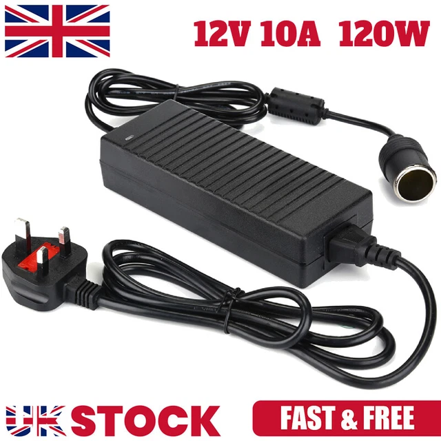 240V Mains To 12V 10A Power Supply AC to DC Adapter Car Cigarette Lighter Socket