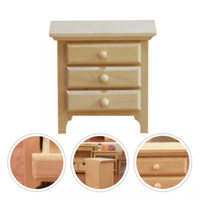 Mini Nightstand 112 Dollhouse Bedside Table Ornament Nightstands