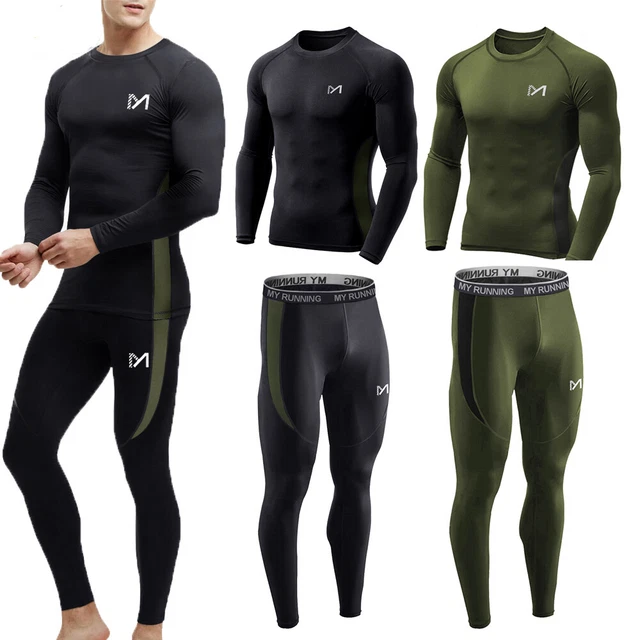 Camicia termica uomo ragazzo armatura corpo compressione strato base leggings set pelle