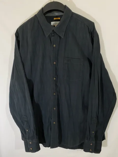 Quicksilver Edition Shirt Mens Large Black Hawaiian Textured Button Long Sleeve