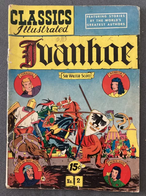 Classics Illustrated #2 Ivanhoe (HRN 89) By Sir Walter Scott VG