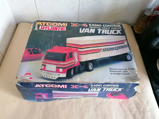 Camion Radio Commandé Vintage Asahi Atcomi X-4 Van Truck Années 70 - Échelle 1:24, Peterbilt Rouge Et Blanc, Hong Kong