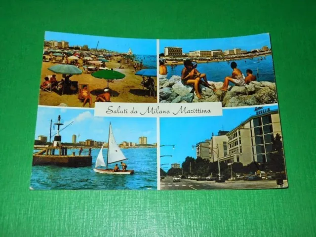 Cartolina Saluti da Milano Marittima - Vedute diverse 1964