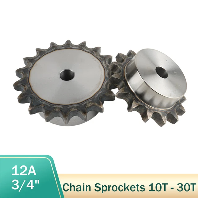 12A Kettenrad 10- 30Zähne 3/4" Zahnteilung mit Nabe Kettenräder C45 Stahl Ritzel