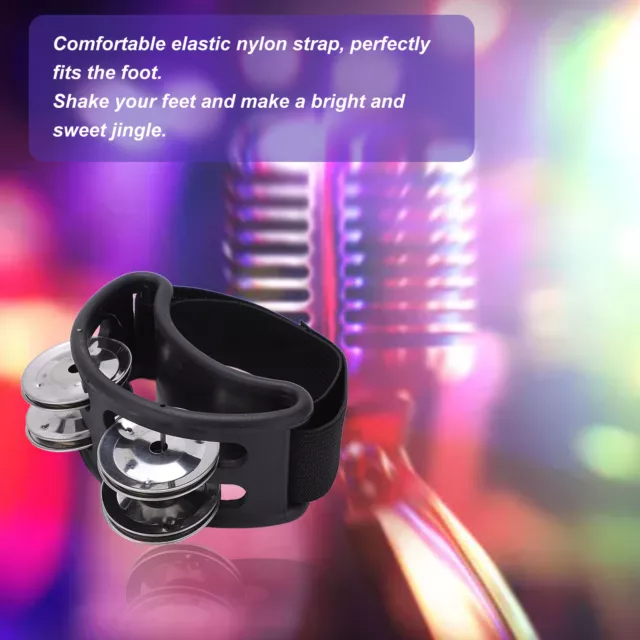Foot Tambourine Jingle Bell Percussion Instrument Musical For Party Karaoke ECM