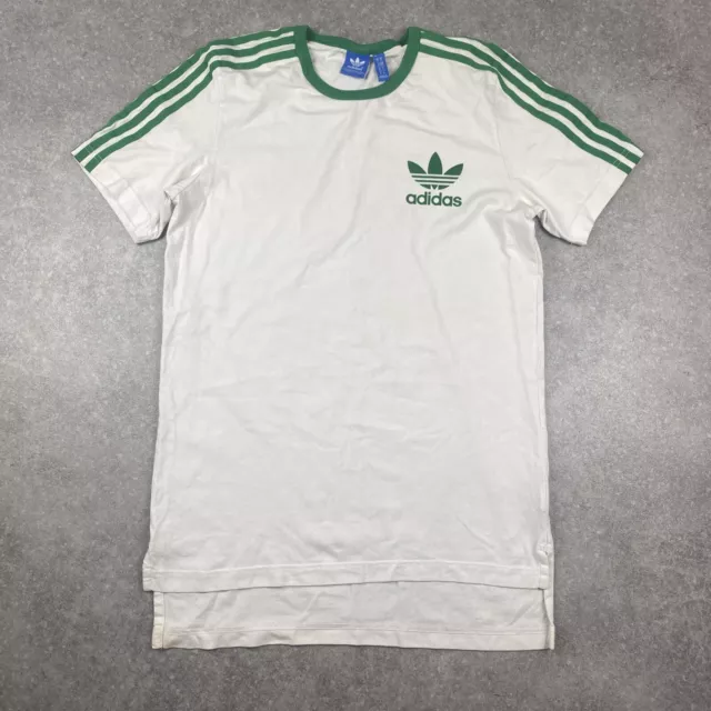 Adidas Originals Classic White Green Tshirt Mens M Pit to pit 20" Felt Detail