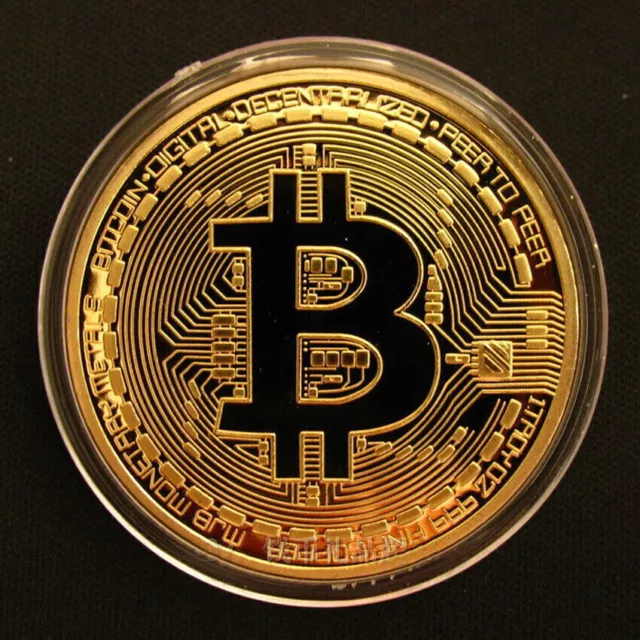 Collectible Physical Bitcoin Commemorative Coin Plated Gold Color Collection