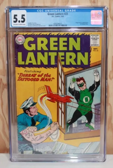 Green Lantern #23 CGC with OW/W pgs. Origin and 1ST Appearance of Tattooed Man.