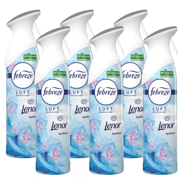 6x Febreze Assanisseur D'Air Lenor Fraîcheur D'Avril 6x 300ml