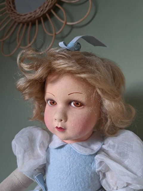 Grande Poupée En Feutre Raynal, 62 Cm, Circa 1930, France, Vintage – Collection