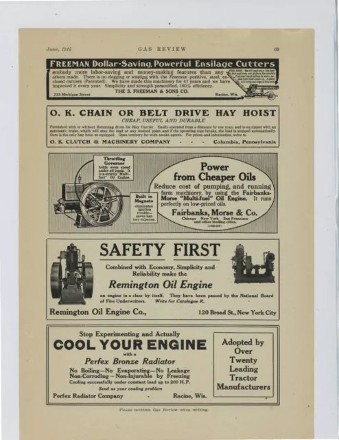 1915 Fairbanks, Morse & Co. Oil Engine Ad: Remington Engine Ad, Same Page