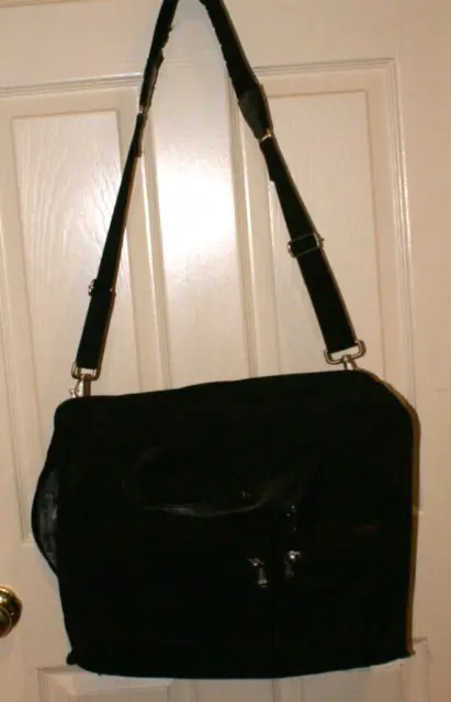 Vintage Tumi Black Ballistic Nylon & Leather Trim Briefcase / Shoulder Bag