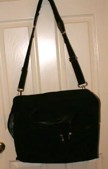 Vintage Tumi Black Ballistic Nylon & Leather Trim Briefcase / Shoulder Bag