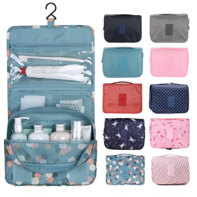 Makeup Travel Wash Hook Bag Folding Waterproof Cosmetic Toiletries Storage Case