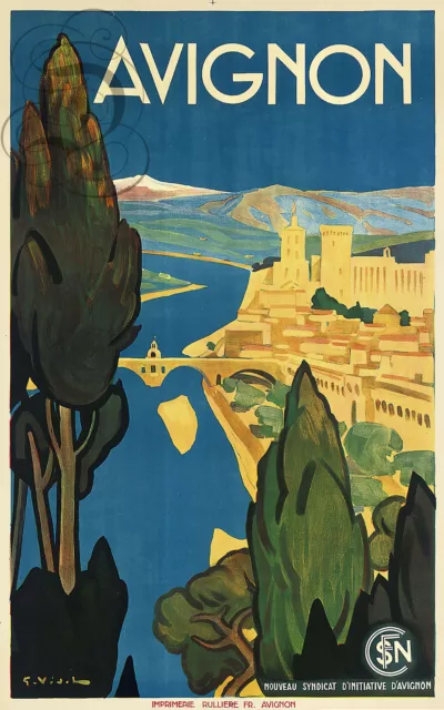 Repro Deco Affiche Avignon Sur Papier190 Ou 310 Grs