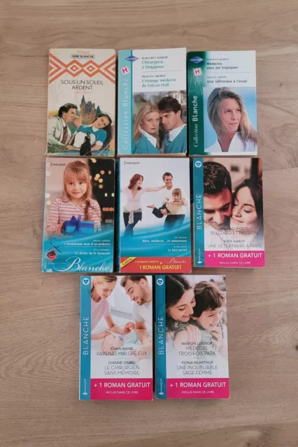 Lot de 8 livres Harlequin (19 romans) série Blanche