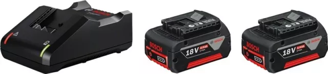 BOSCH SET 2 BATTERIE GBA 18 V 4,0 Ah + CARICABATTERIA GAL 18V-40 PROFESSIONAL