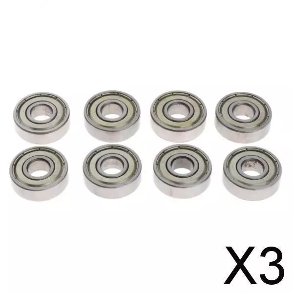 3X 8 Pieces Pro Skateboard Bearings Chrome Steel