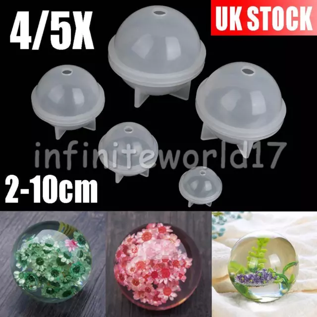 3D Ball DIY Round Mold Silicone Resin Sphere Jewelry Soap Making Mould 20-100mm