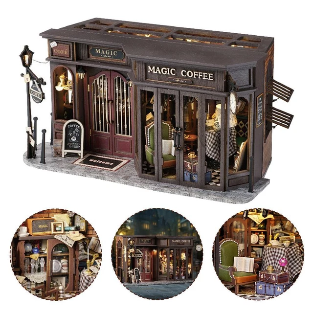 MINIATURE W/ FURNITURE,DIY Wooden Crafts Doll House Mini Handmade K d £