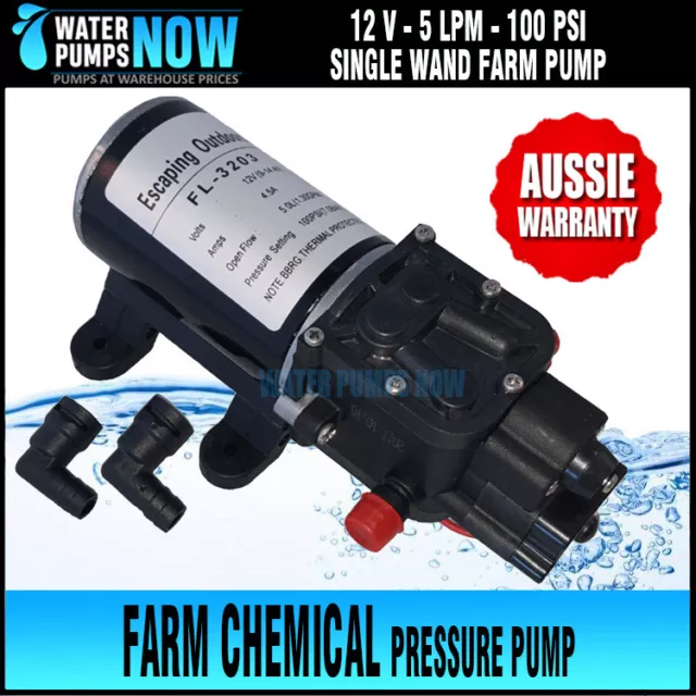 12v Spot Spray/Single Wand Farm Chemical Spray Water Pump 100 PSI 5 L/min FL3203