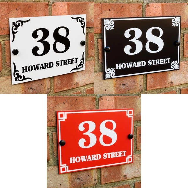 HOUSE DOOR GATE Number Plaque Wall Sign Name Plate Aluminium £7.95