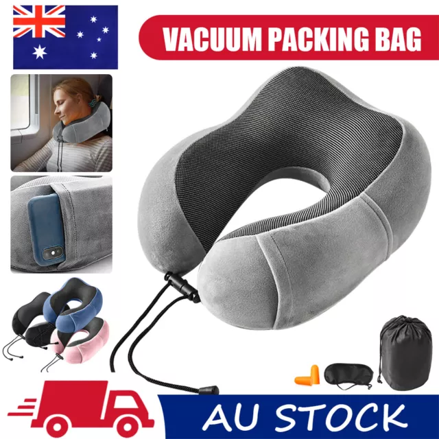 Travel Memory Foam Rebound Pillow U-shaped Sleeping Pad Neck Support Headrest AU