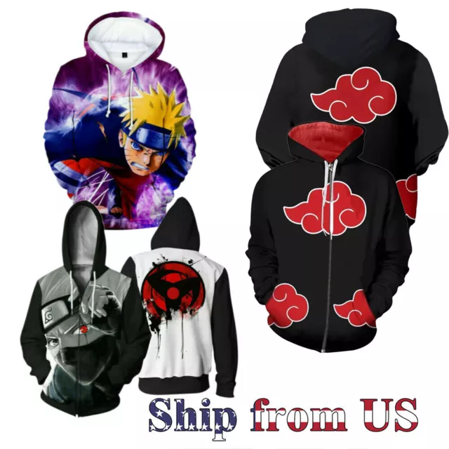 Naruto Shippuden Akatsuki Hokage Hoodie Jacket Tracksuit Anime Cosplay Costume