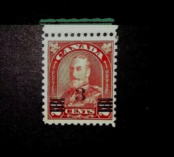 🟪CANADA - 1932 King George V - 2 CENT CARMINE with 3c OVERPRINT - MINT HINGED