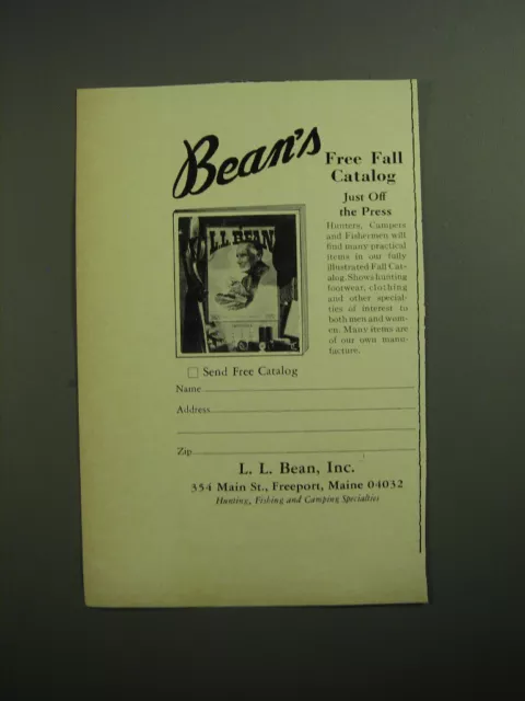 1970 L. L. Bean Inc Advertisement - Bean's free fall catalog just off the press