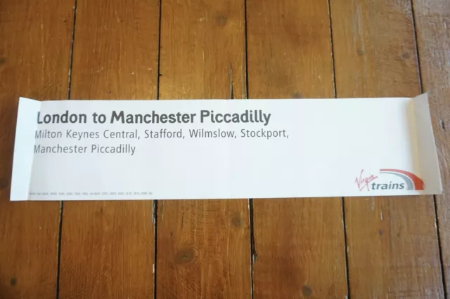 Virgin Trains Manchester Piccadilly Loco Railway Window Destination Label