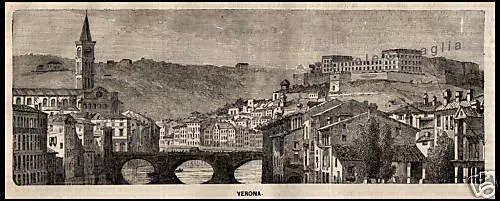 Verona  Stampa  Originale  1800   Veneto