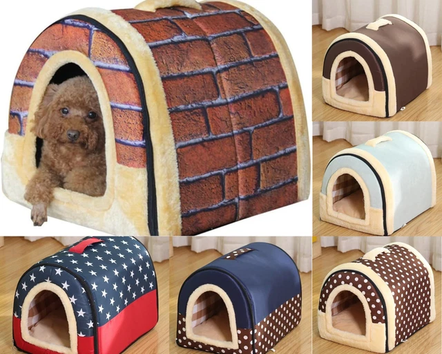 Cozy Pet Dog Bed Cat Sofa Indoor House Tent Sleeping Cave + Removable Cushion